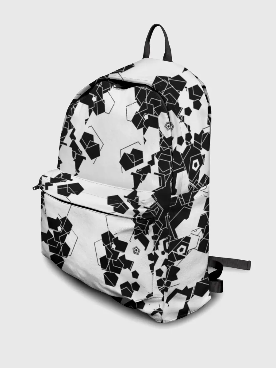 Рюкзак джинсовый / пятиугольники абстракция