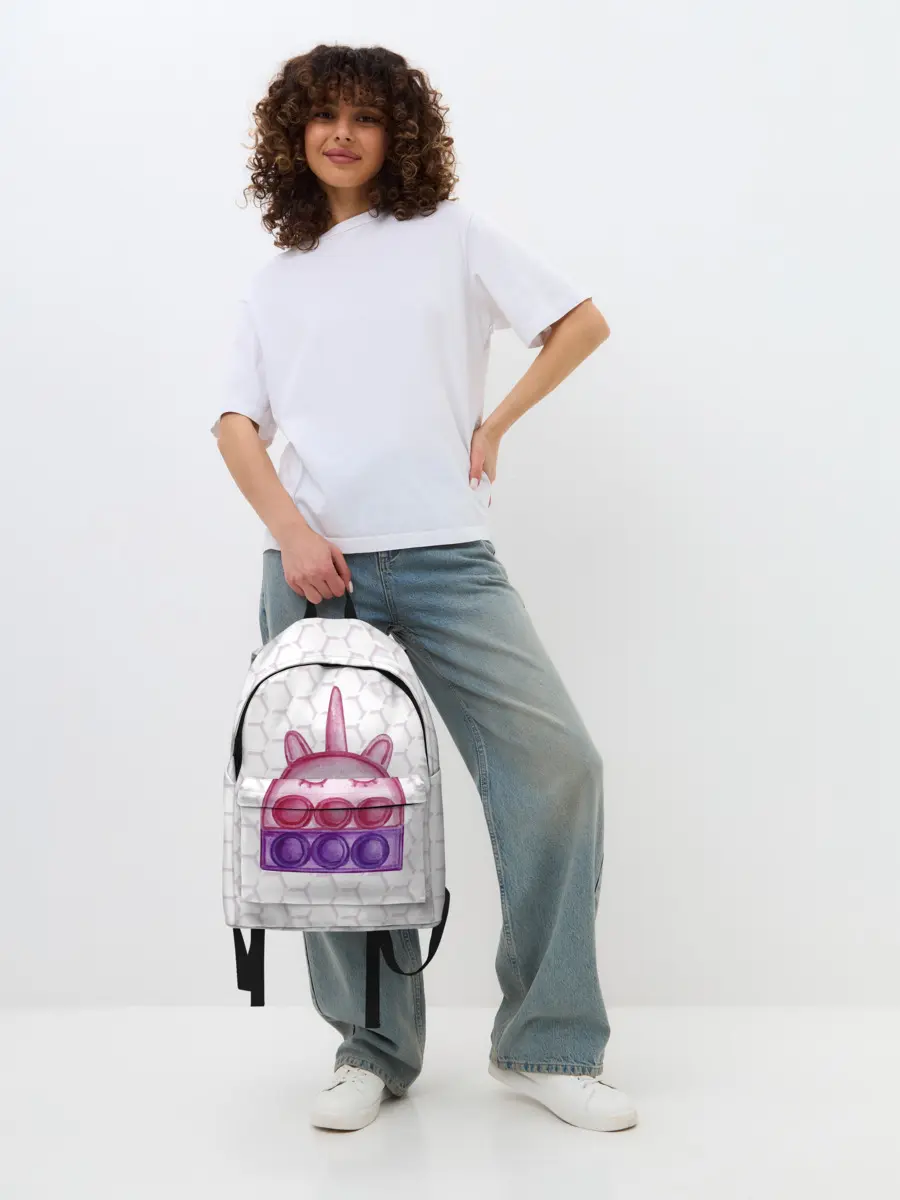 Рюкзак джинсовый / POP IT ЕДИНОРОГ | ПОП ИТ