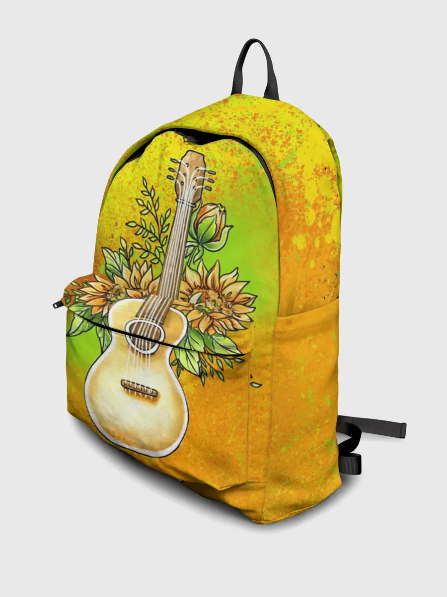 Рюкзак джинсовый / Гитара и подсолнухи