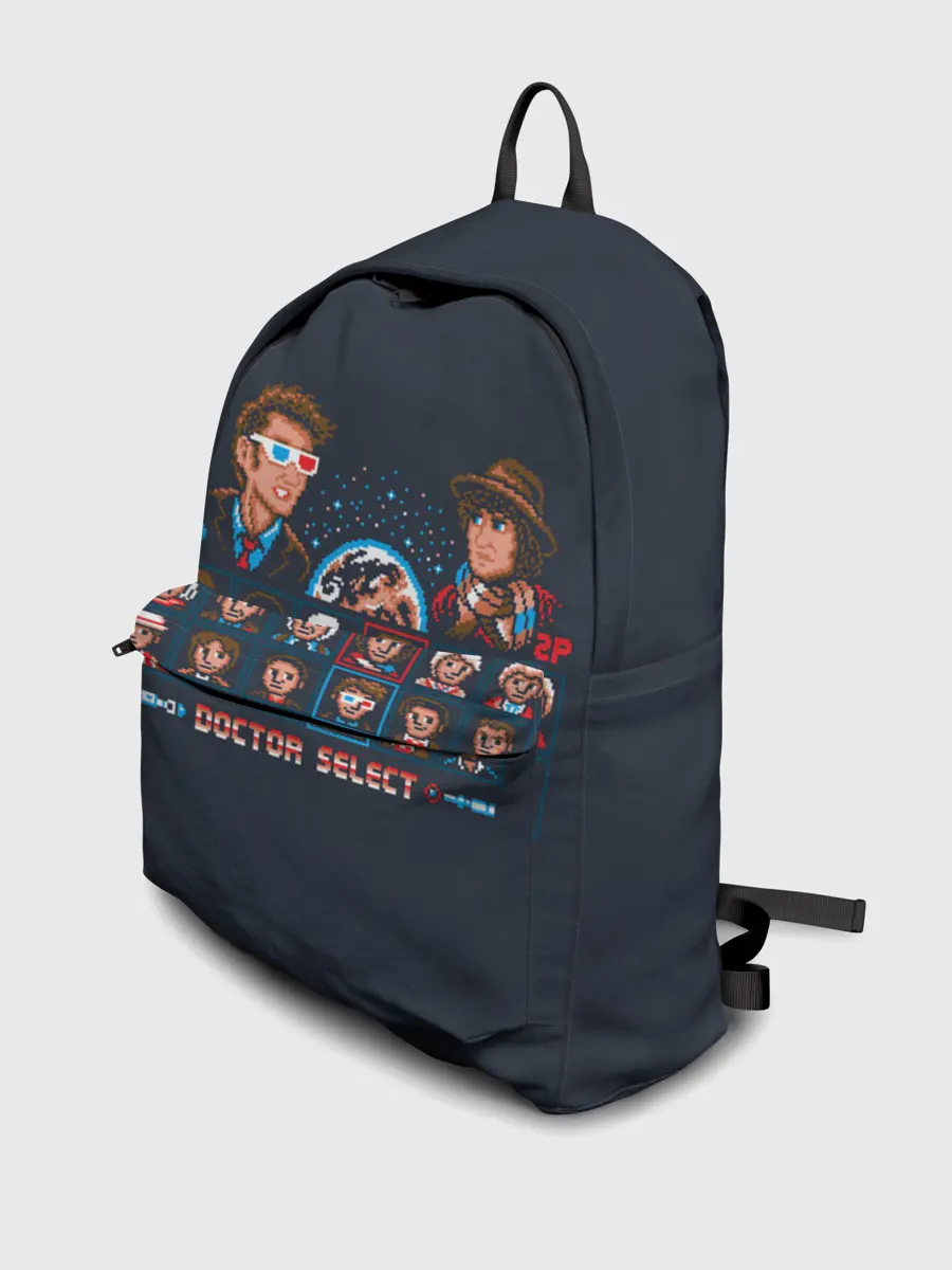 Рюкзак джинсовый / Доктор Кто 8 бит