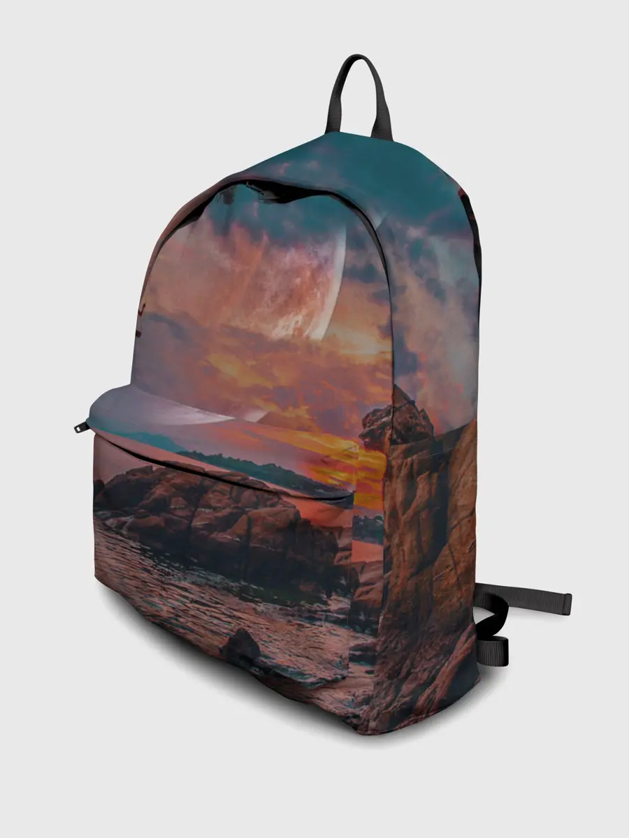 Рюкзак джинсовый / закат на качелях