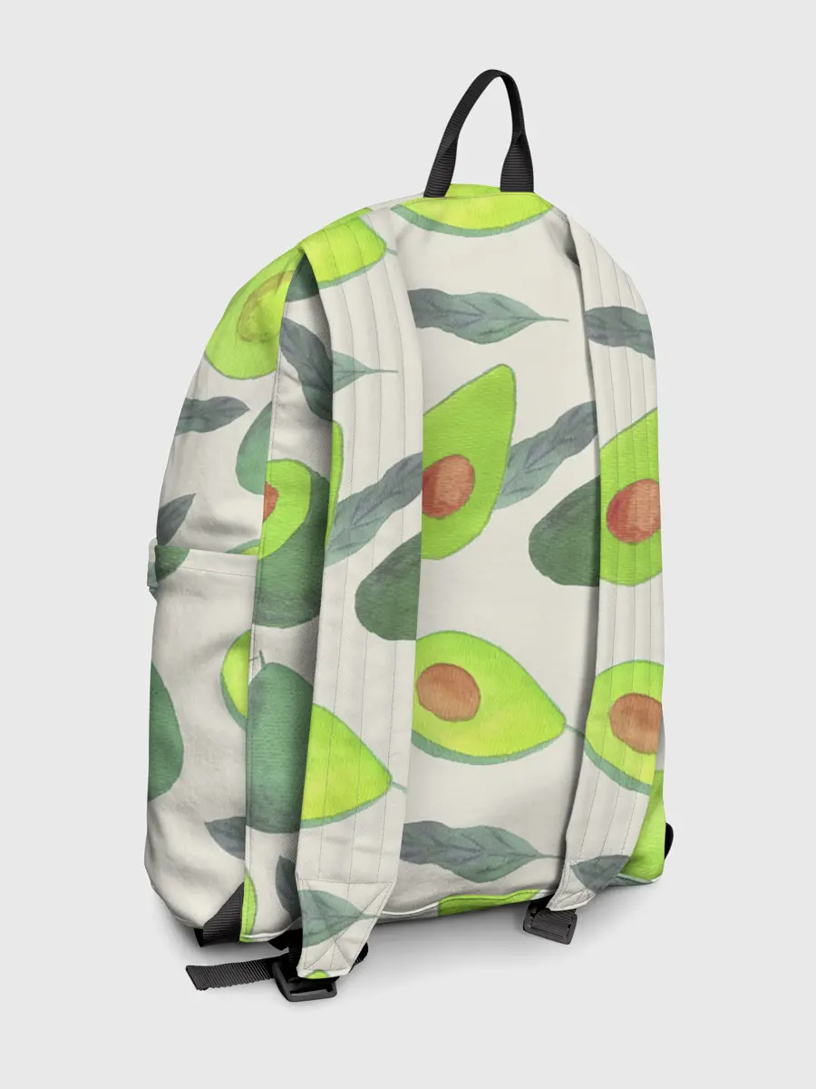 Рюкзак джинсовый / Авокадо - фруктовый паттерн