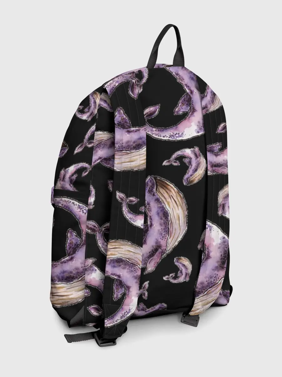 Рюкзак джинсовый / Лиловые киты