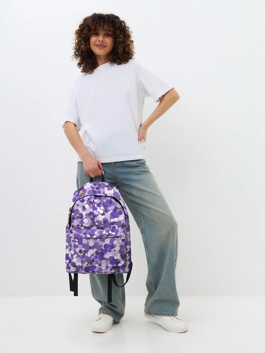 Рюкзак джинсовый / Анютины глазки узор