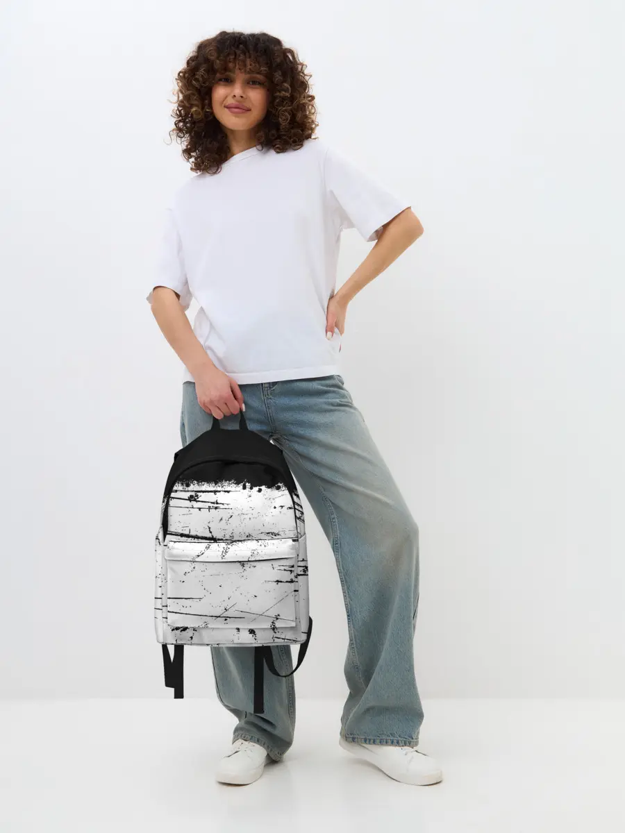 Рюкзак джинсовый / ИСПАЧКАННЫЙ КРАСКОЙ