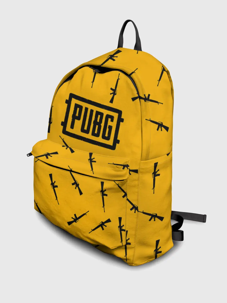 Рюкзак джинсовый / PUBG АВТОМАТЫ ПАТТЕРН ЖЁЛТЫЙ