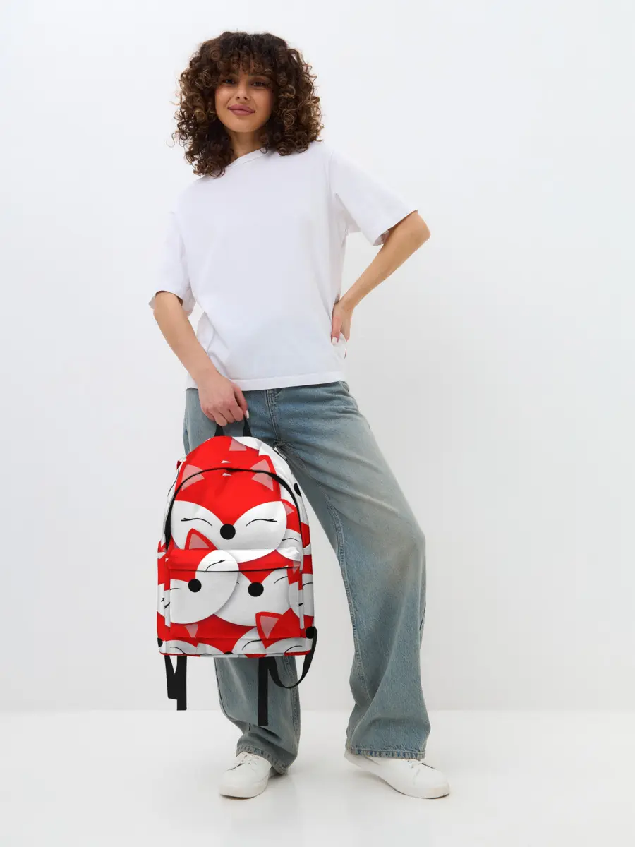 Рюкзак джинсовый / Лисёнок принт