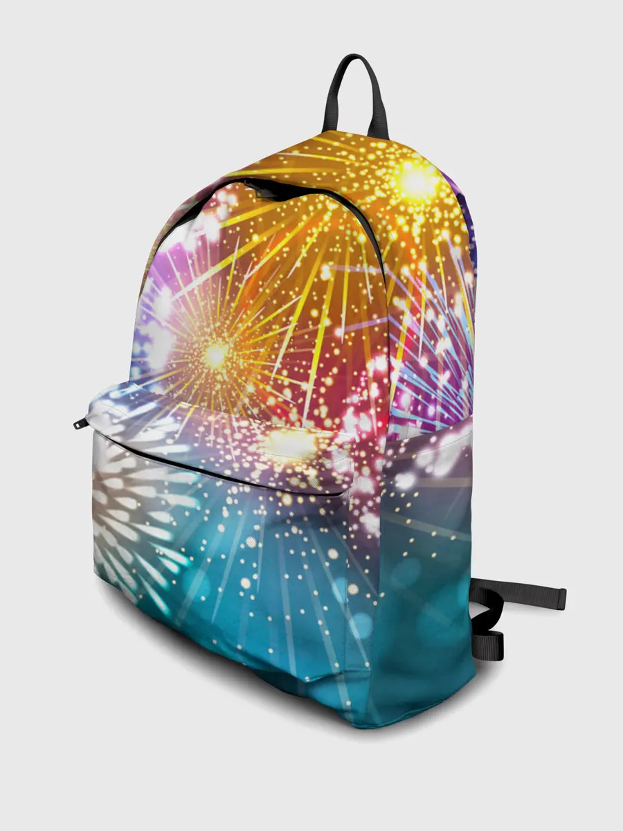 Рюкзак джинсовый / Атмосфера праздника, яркий салют