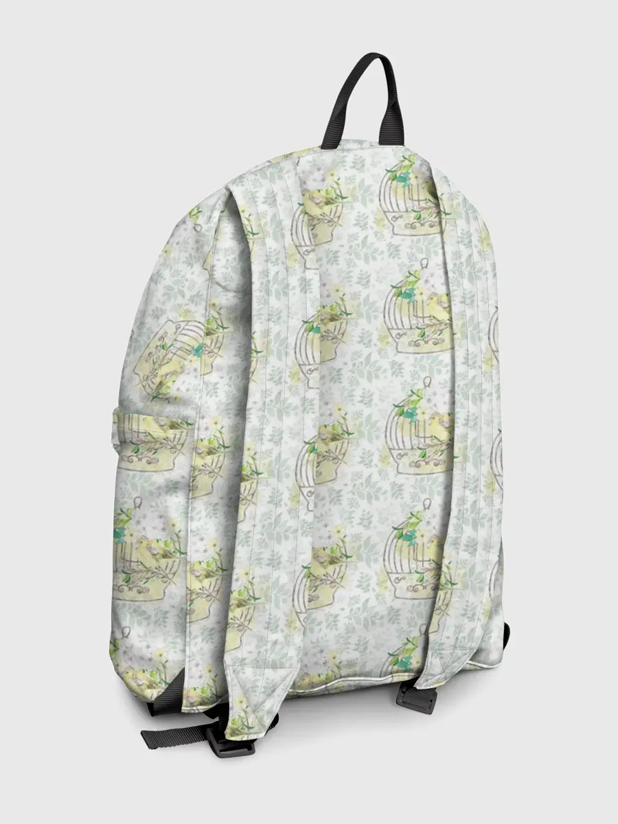 Рюкзак джинсовый / Канарейки в клетках