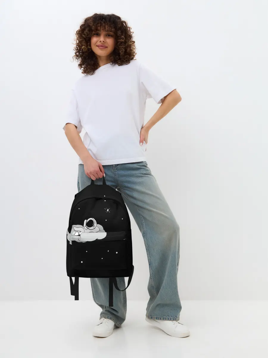 Рюкзак джинсовый / Космонавт на облаке