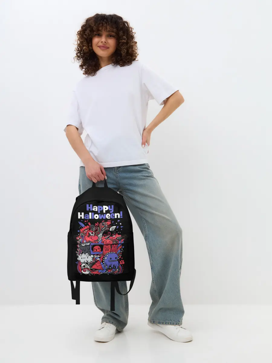 Рюкзак джинсовый / Монстры на Хеллоуин