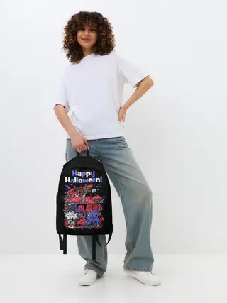 Рюкзак джинсовый / Монстры на Хеллоуин