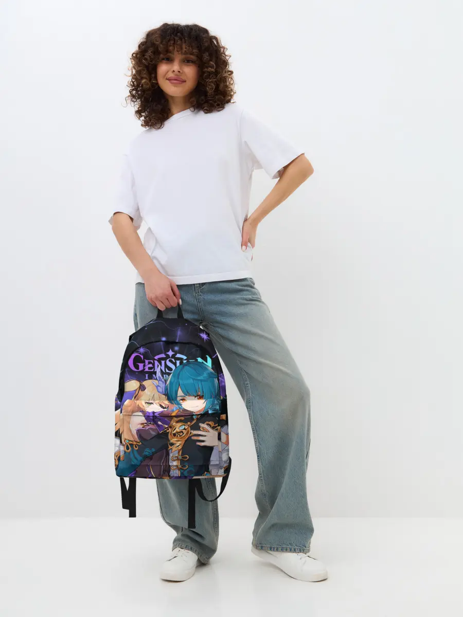 Рюкзак джинсовый / Фишль и Син Цю, Genshin Impact