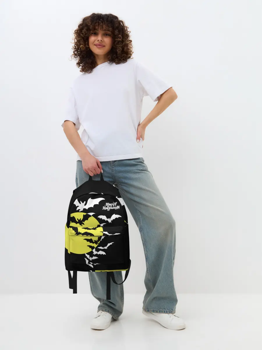 Рюкзак джинсовый / Летучие мыши на Хэллоуин