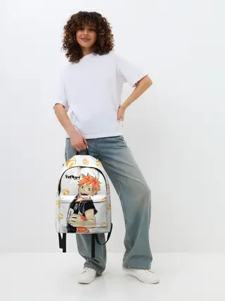 Рюкзак джинсовый / Мощный удар Шоё Хината Haikyuu!!