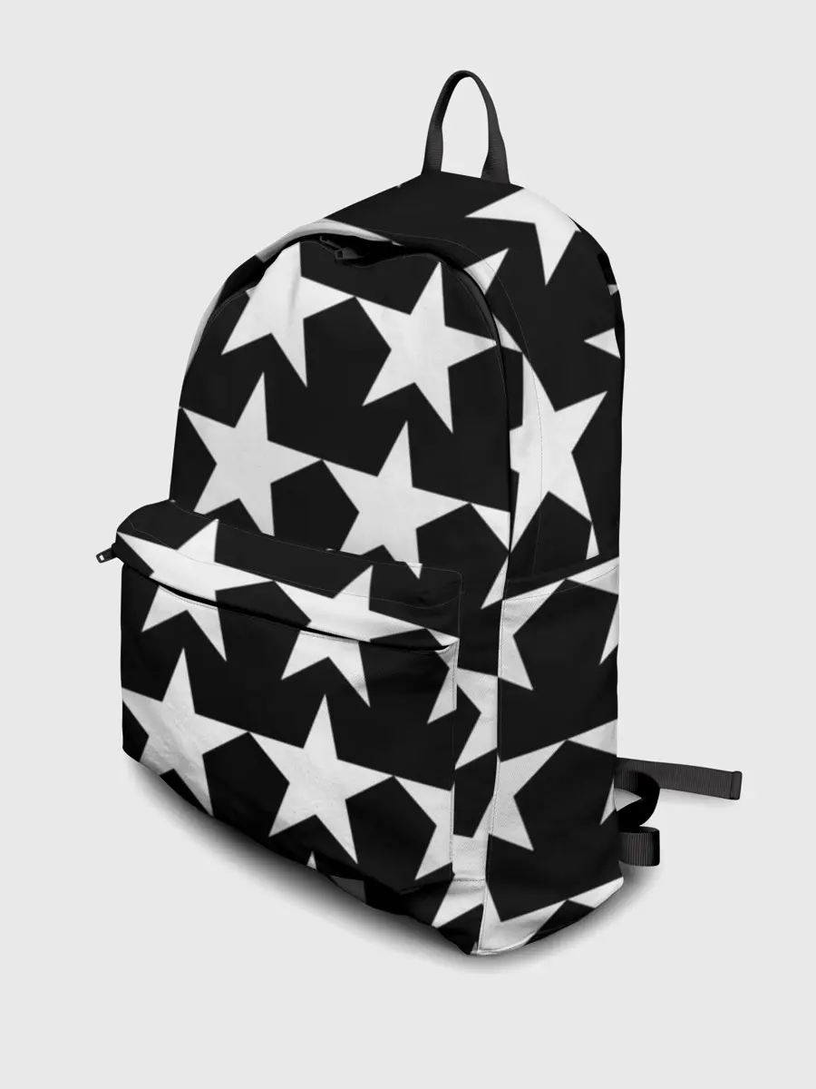 Рюкзак джинсовый / Белые звёзды на чёрном фоне