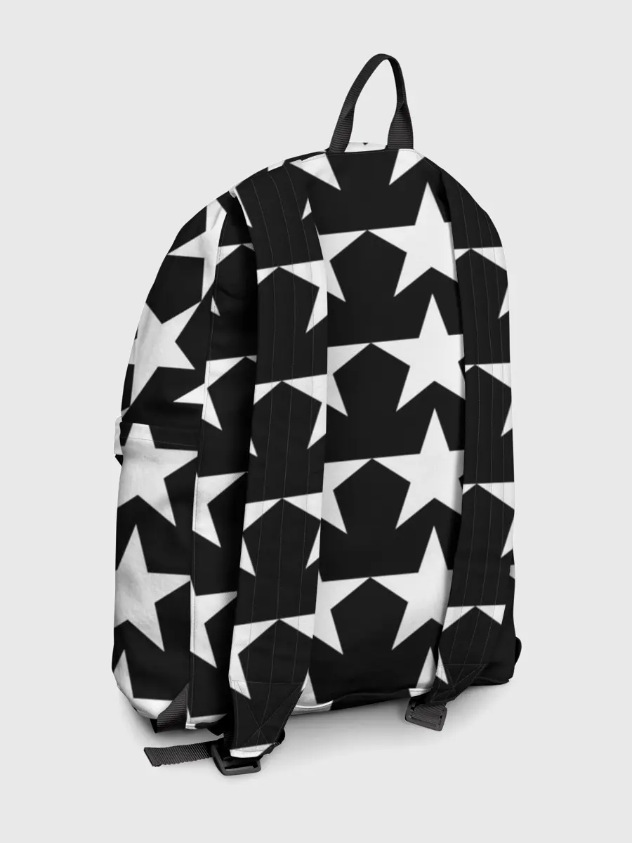 Рюкзак джинсовый / Белые звёзды на чёрном фоне