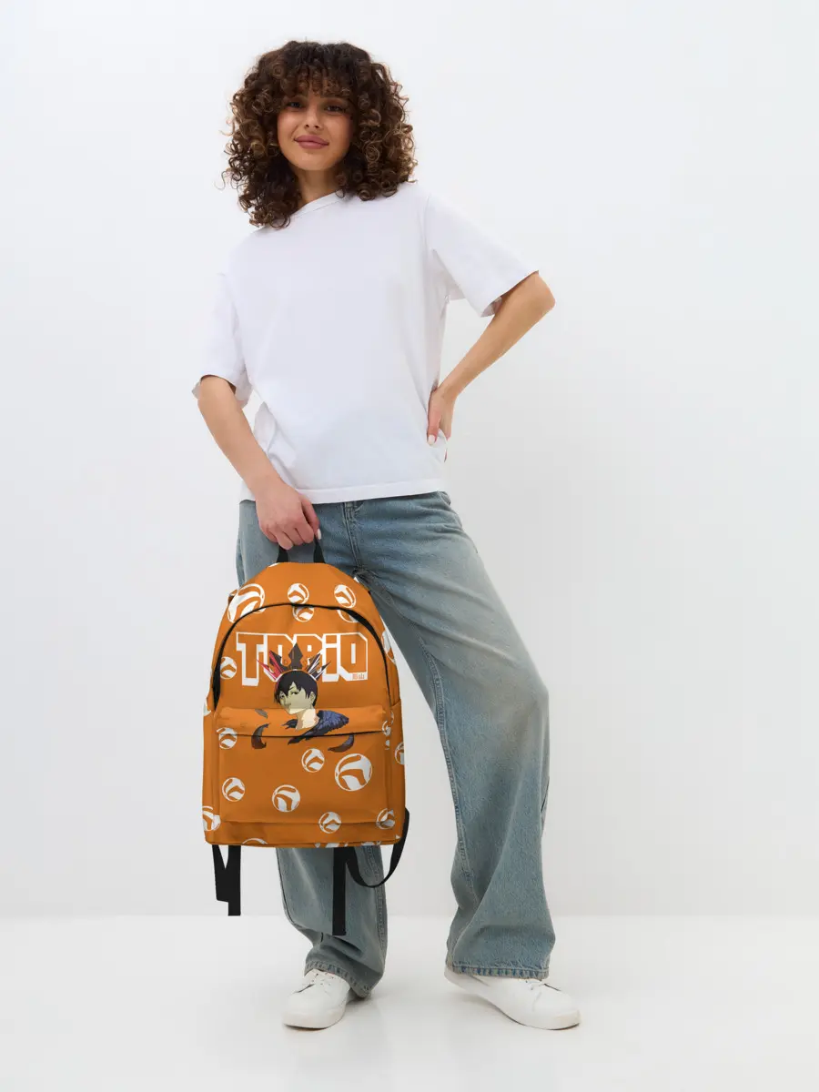 Рюкзак джинсовый / Тобио Кагеяма корона Haikyuu!!