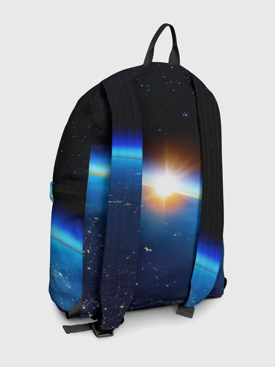 Рюкзак джинсовый / КОСМИЧЕСКИЙ РАССВЕТ 3D