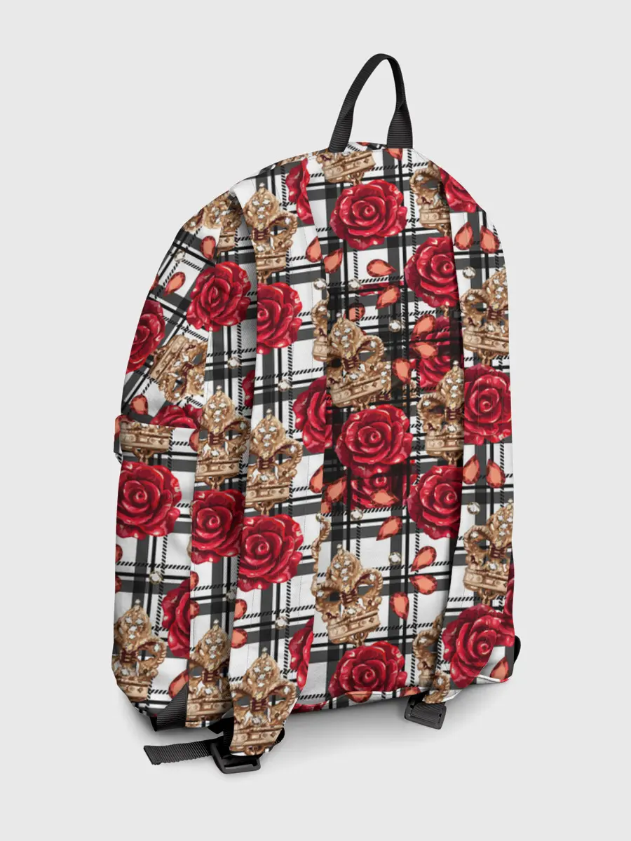 Рюкзак джинсовый / Розы в клеточку