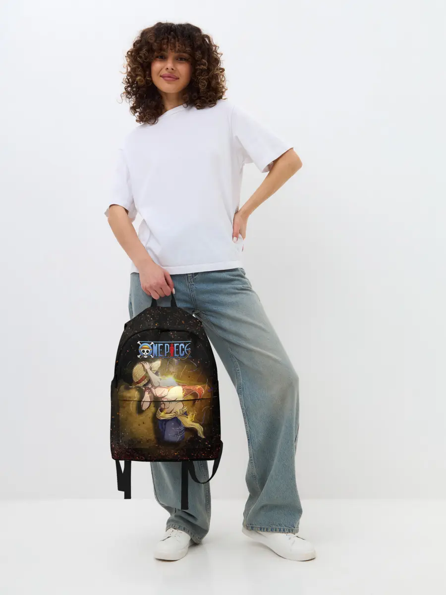 Рюкзак джинсовый / Мощный торс Луффи One Piece