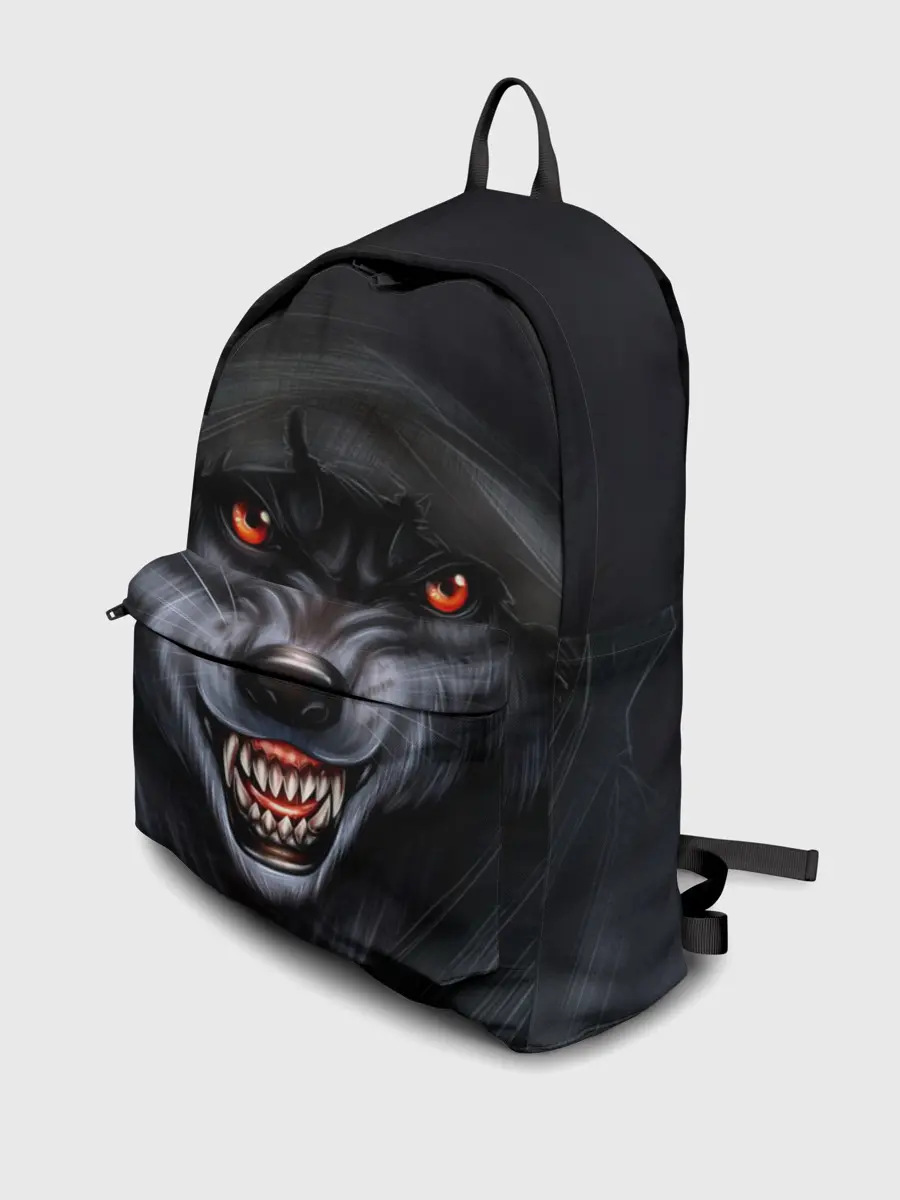 Рюкзак джинсовый / СЕРЫЙ ВОЛК 3D