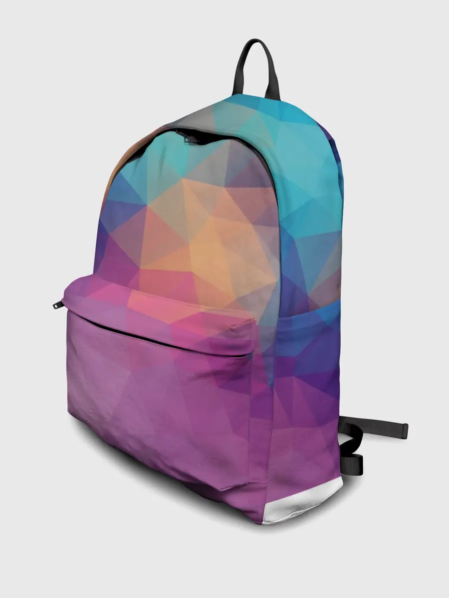 Рюкзак джинсовый / Цветные полигоны - Градиент