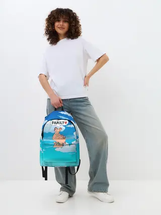 Рюкзак джинсовый / Семья это мир и любовь