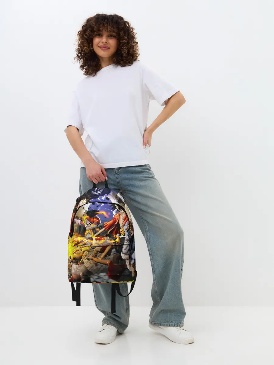 Рюкзак джинсовый / Экшен One Piece. Большой куш