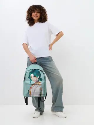 Рюкзак джинсовый / Xiao / Genshin Impact /