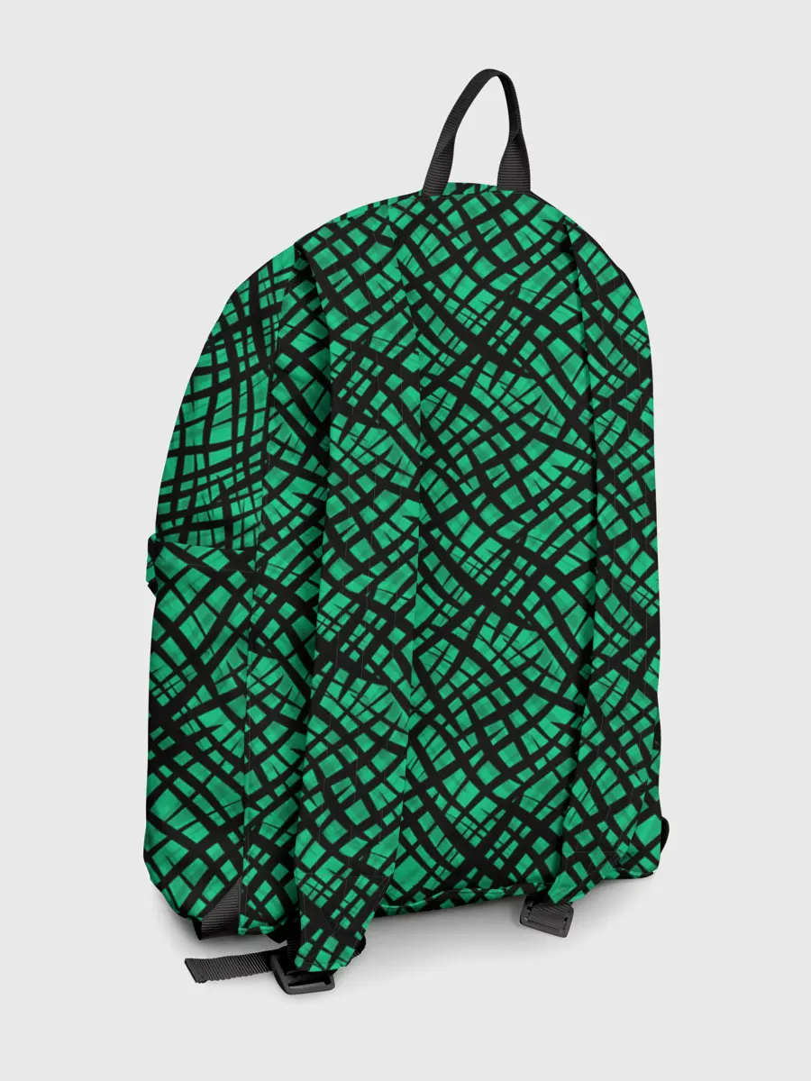 Рюкзак джинсовый / Абстрактный зелено-черный узор