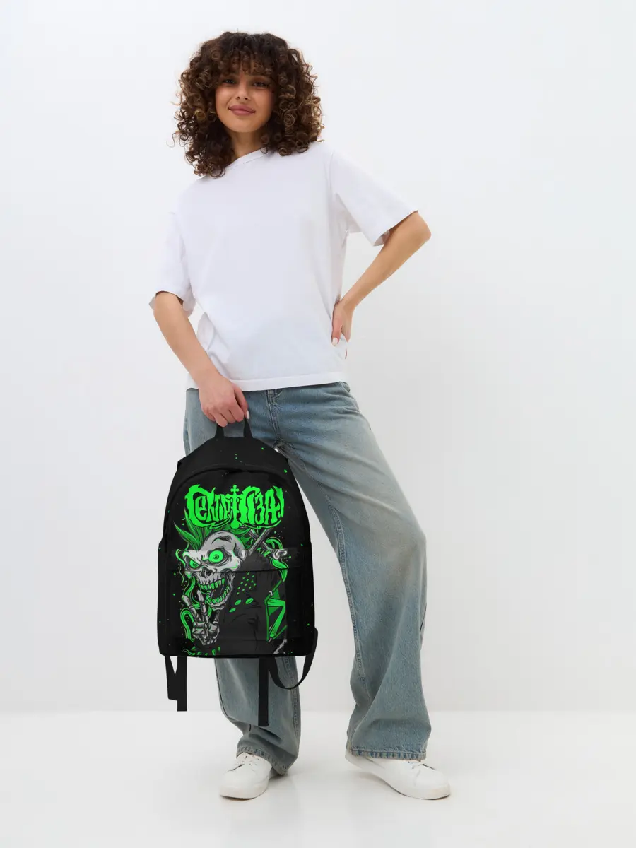 Рюкзак джинсовый / Сектор Газа кислотно зеленый