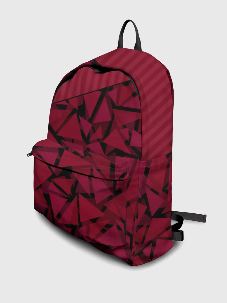 Рюкзак джинсовый / Красный комбинированный узор