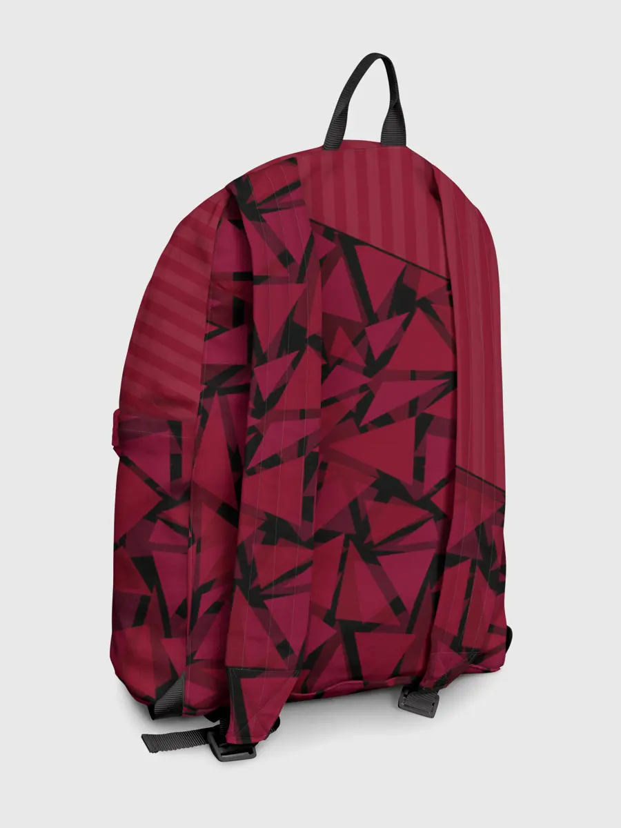 Рюкзак джинсовый / Красный комбинированный узор