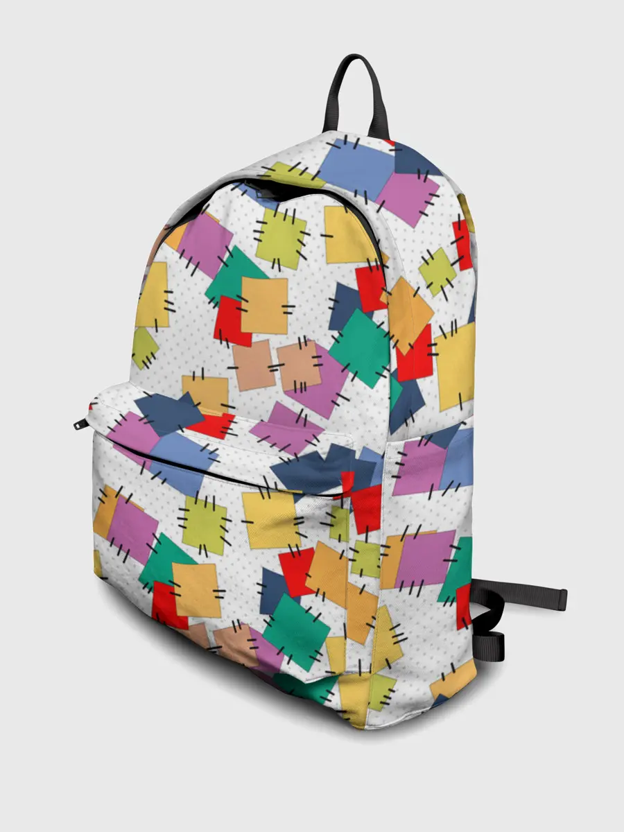 Рюкзак джинсовый / Ретро узор-заплатки.