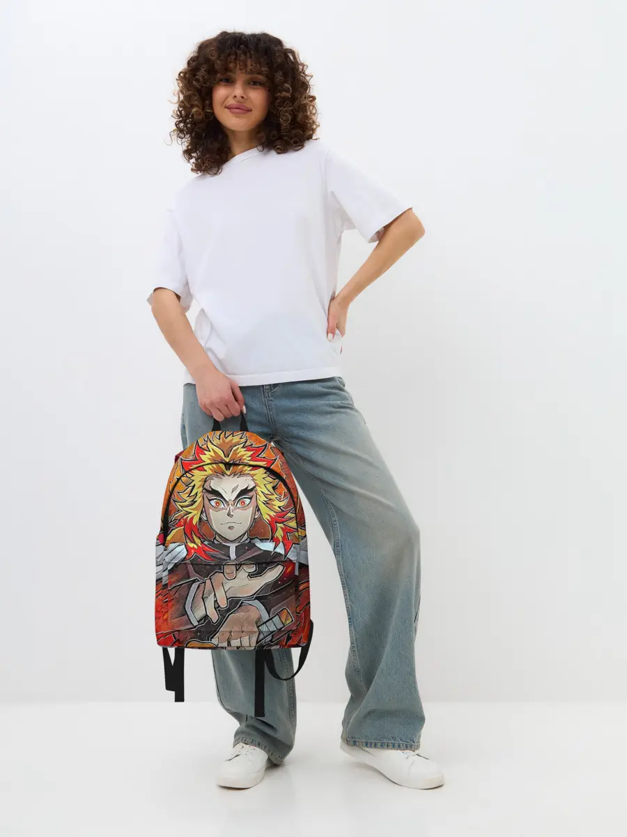 Рюкзак джинсовый / Ренгоку Клинок демонов