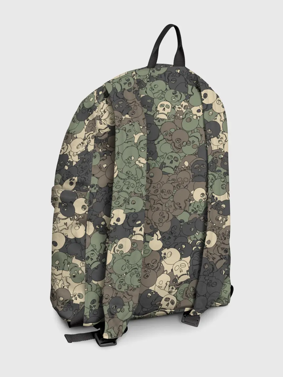 Рюкзак джинсовый / Камуфляжный рисунок из черепов