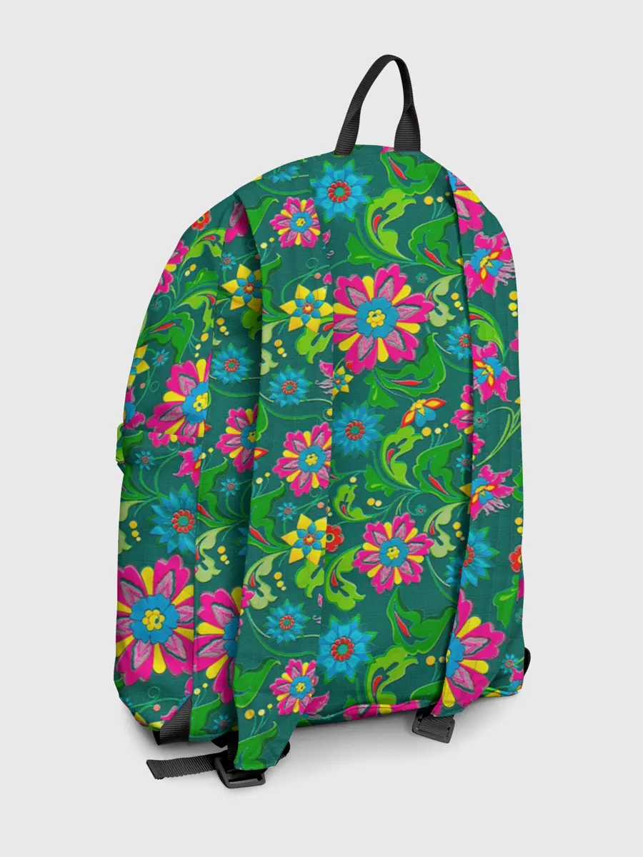 Рюкзак джинсовый / Поле разноцветных цветков