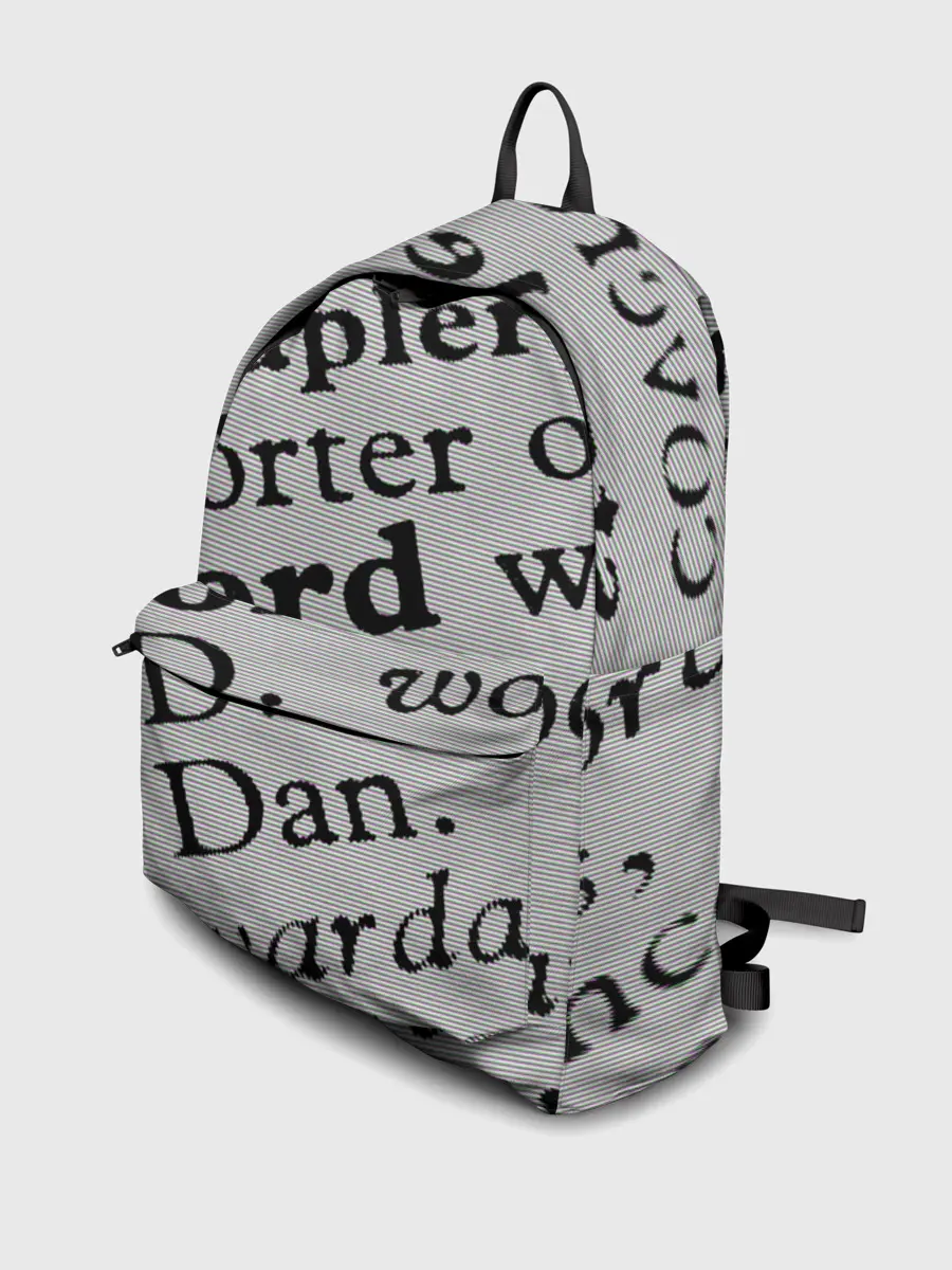 Рюкзак джинсовый / Текст из словоря