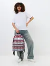 Рюкзак джинсовый / Этнический красно-синий узор