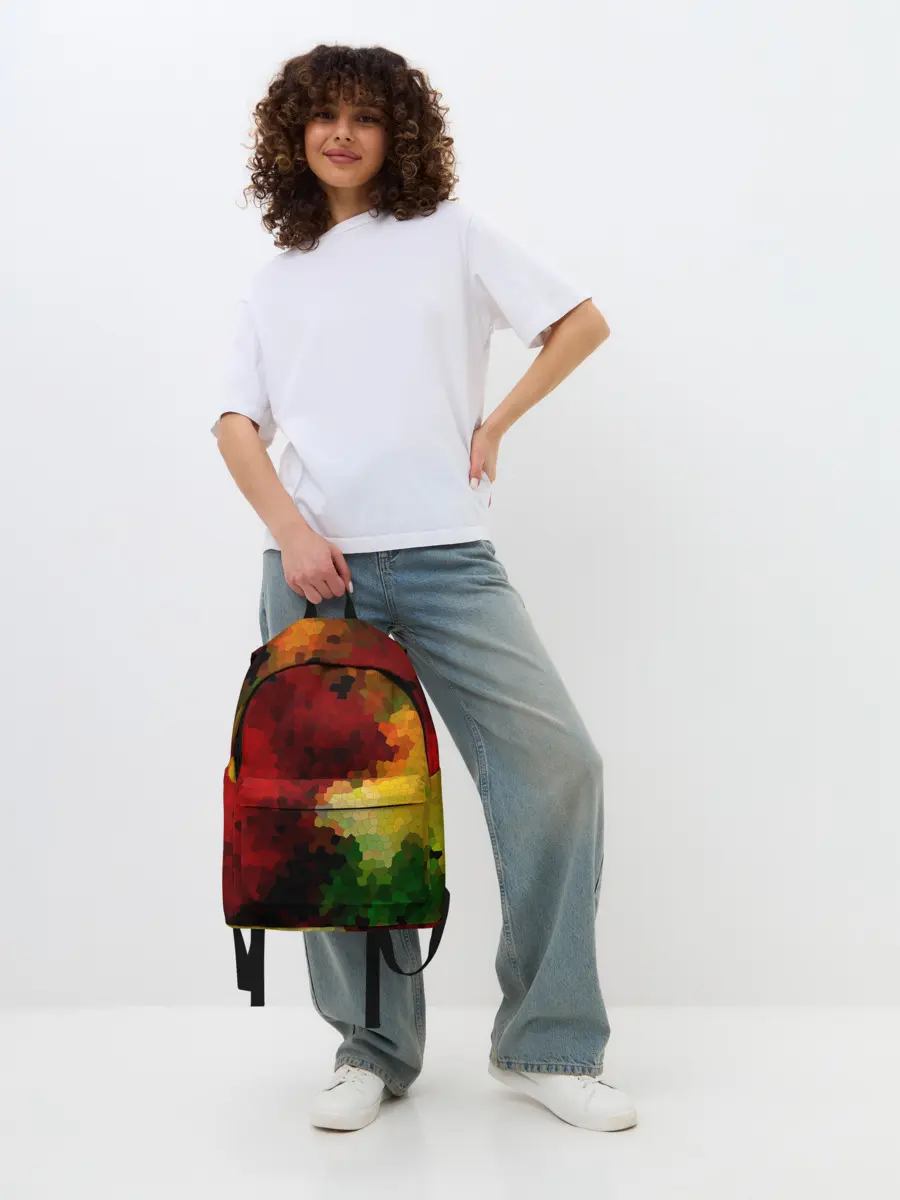 Рюкзак джинсовый / Абстрактная мазаика витраж
