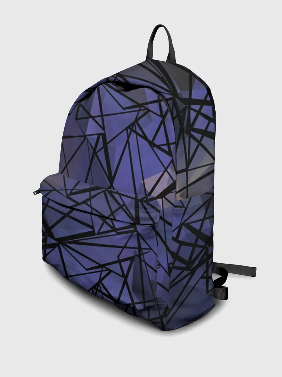 Рюкзак джинсовый / Синий-бежевый абстрактный узор