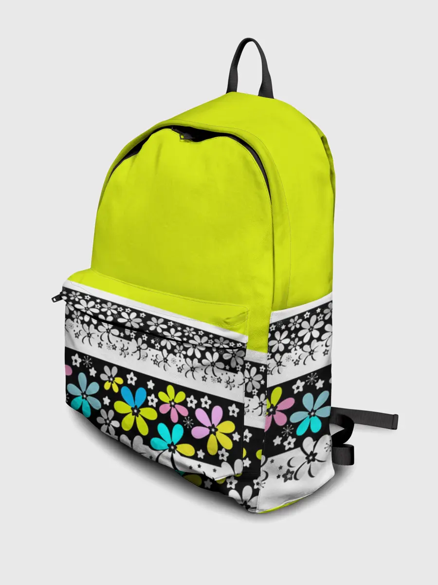 Рюкзак джинсовый / Яркий цветочный узор