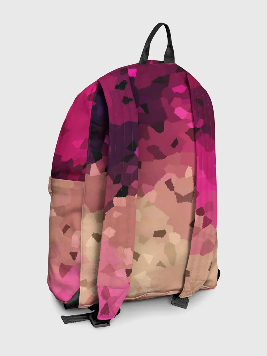 Рюкзак джинсовый / Бежево-малиновый абстрактный