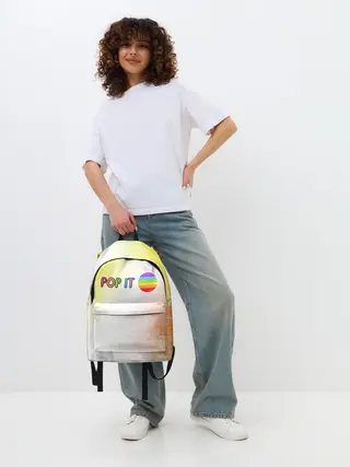 Рюкзак джинсовый / Поп Ит - Кружок - Разводы