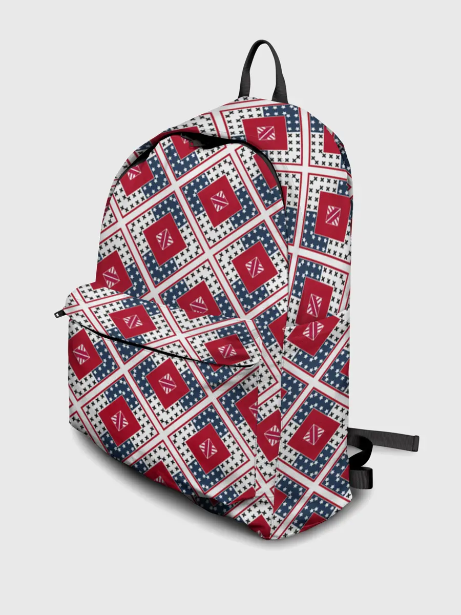 Рюкзак джинсовый / Красно-синий плед -клетка