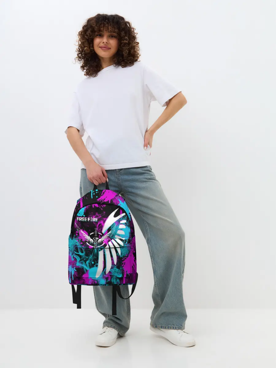 Рюкзак джинсовый / FREE FIRE NEON