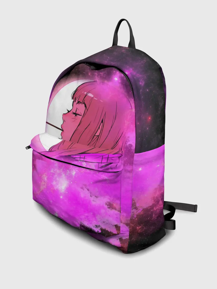 Рюкзак джинсовый / Аниме Девушка | Розовый Космос