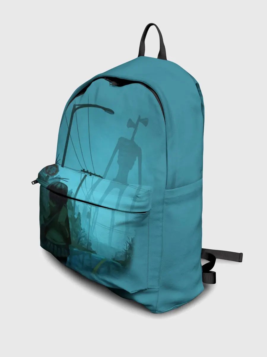 Рюкзак джинсовый / СИРЕНОГОЛОВЫЙ И ДЕВОЧКА