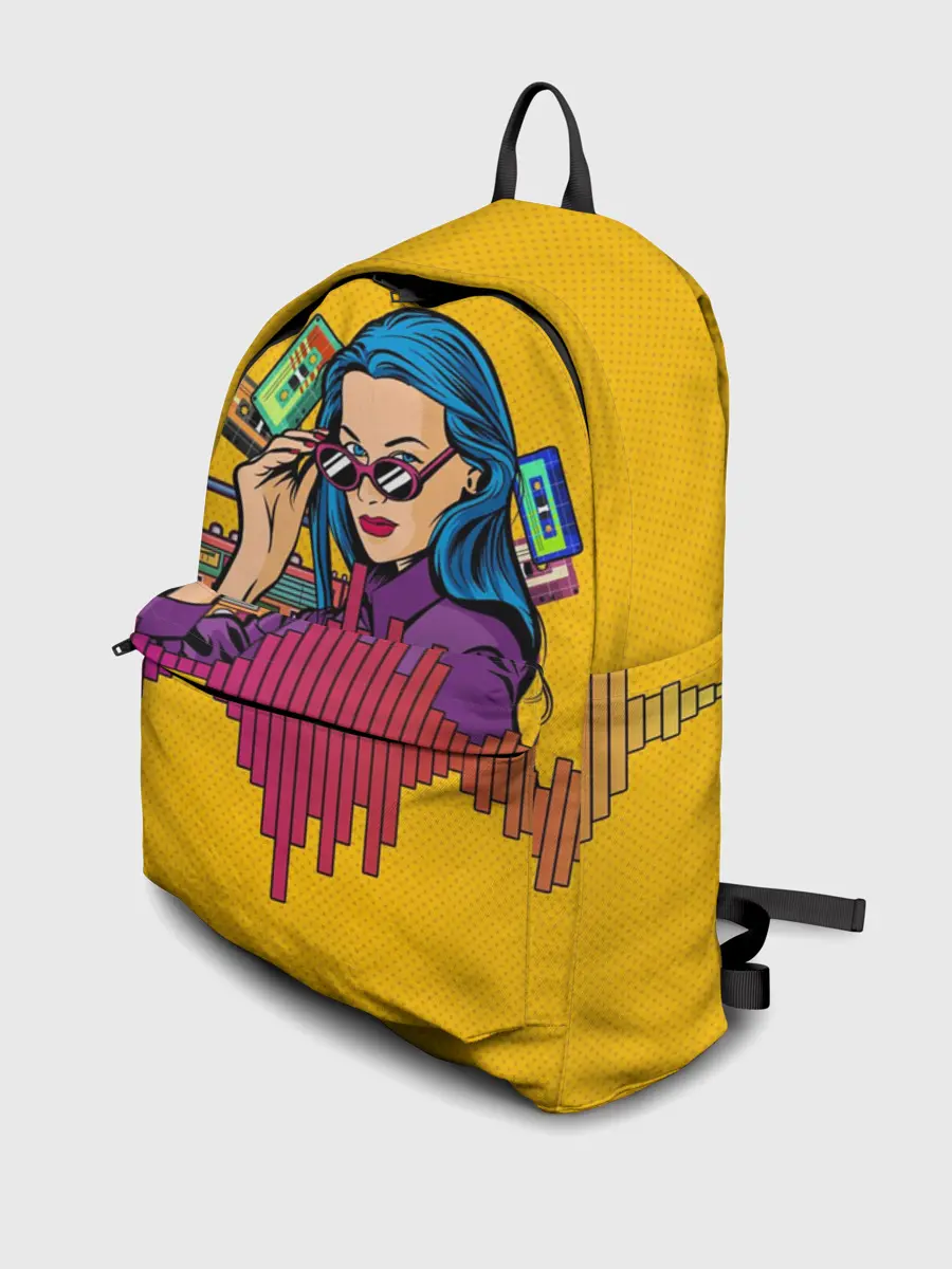 Рюкзак джинсовый / Ретро. Девушка 90-х Арт.